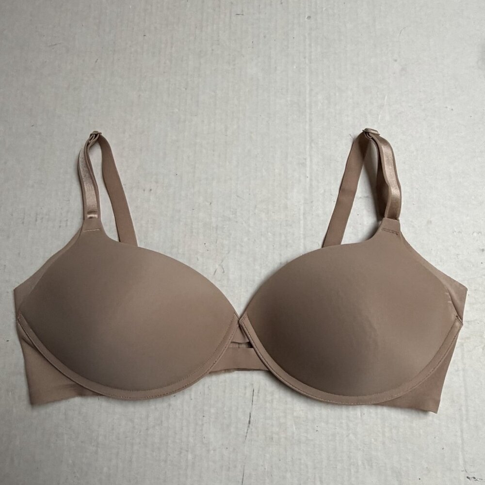 Warners Wireless T Shirt Bra 38 C Demi V Plunge Beige